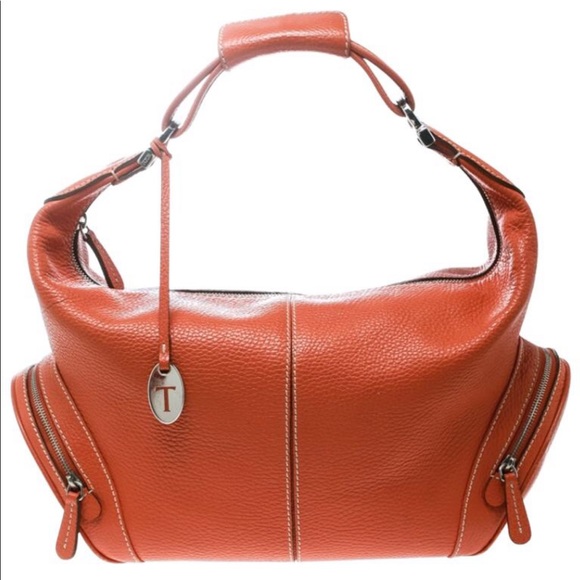 Tod's Handbags - Tod’s Leather Charlotte Hobo Shoulder Bag Orange